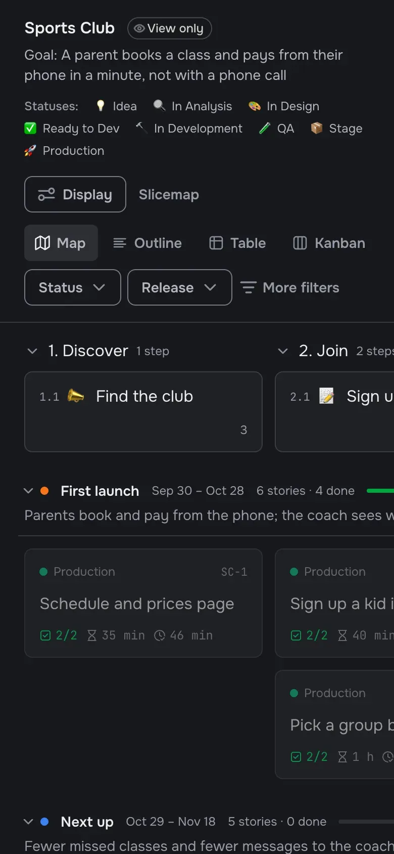 The read-only map on a phone.